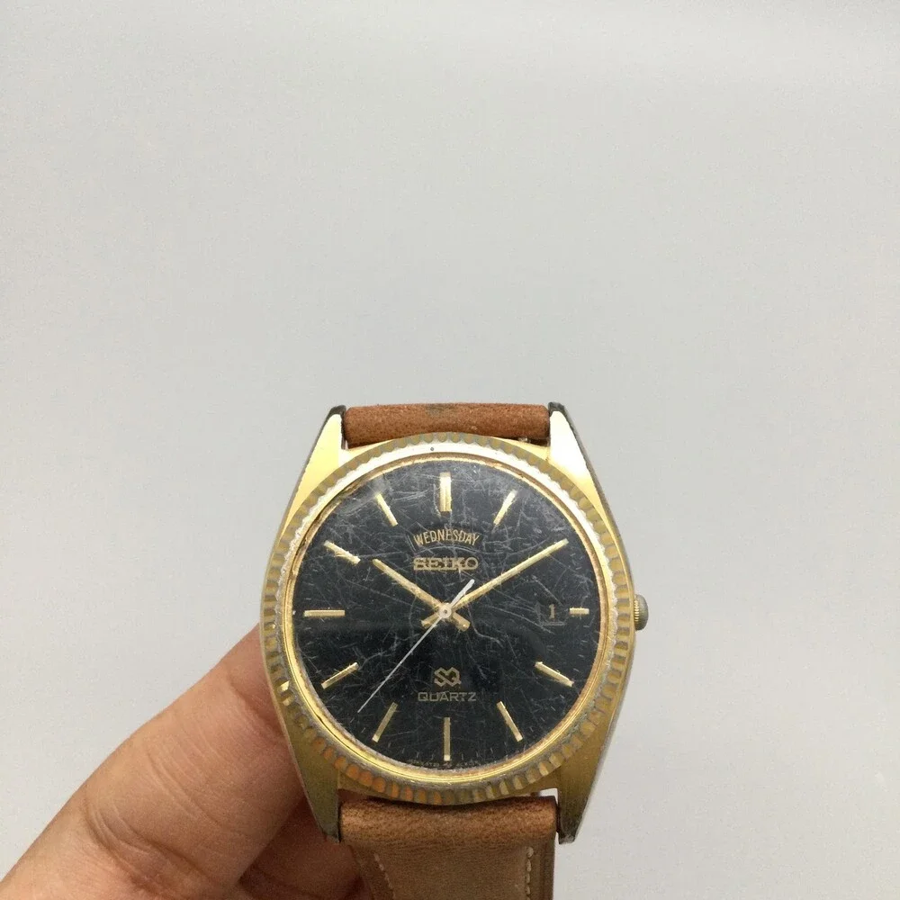 Vintage Seiko 5Y23-8A69 Mens Watch 36mm President Day Date SCRATCHED New Battery